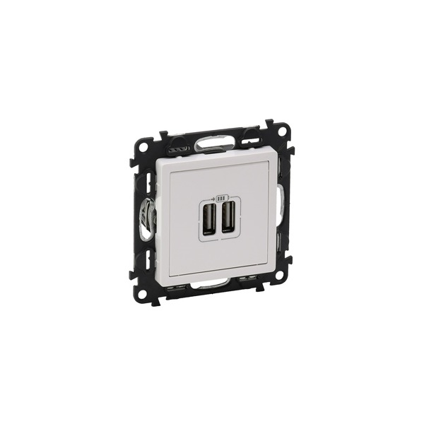 Legrand Valena Life kettős USB töltőaljzat beépített tápegységgel - 5V - 1500 mA fehér (753112)