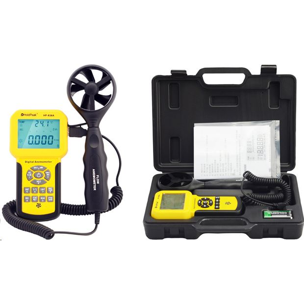 HOLDPEAK 846A Digitális szélerősség, légáramlás és hőmérsékletmérő (111351) (111351)