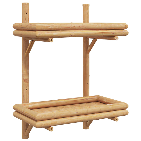 Raft de perete 2 niveluri 45x26x60 cm Bambus
