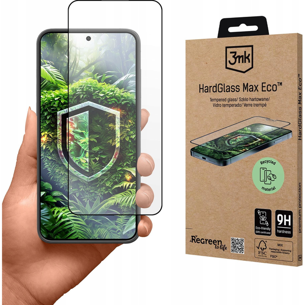 3MK HardGlass Max закалено стъклено фолио 9H Eco GRS CU 1304127, съвместимо с Samsung Galaxy S24, W-3HgMaxEco-SaS24