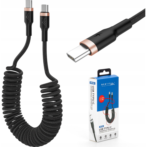  Montis Kabel USB Typu C - USB Typu C 1,5m (spirala) MT131 Montis