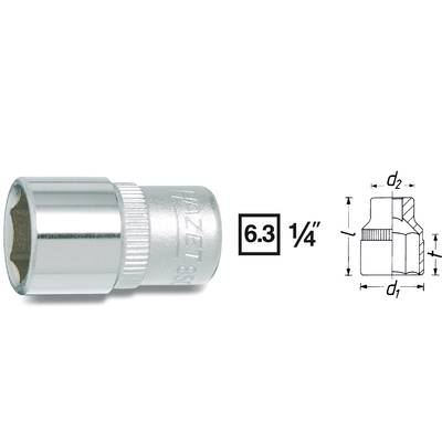 Dugókulcsfej 5 mm, 6,3 mm (1/4), Hazet 850-5 (850-5)