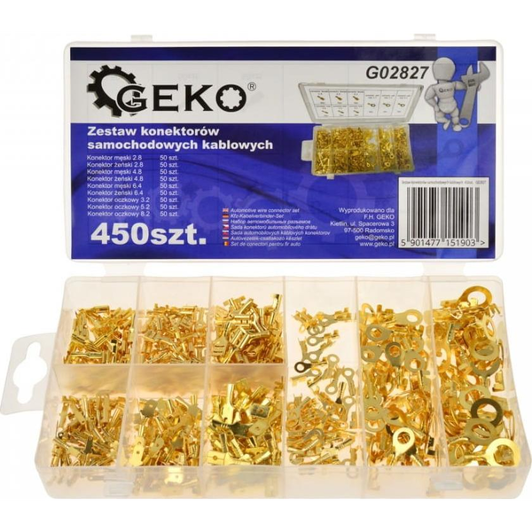 Geko ZESTAW KONEKTORÓW SAMOCHODOWYCH KABLOWYCH 450SZT.(20) G02827 GEKO
