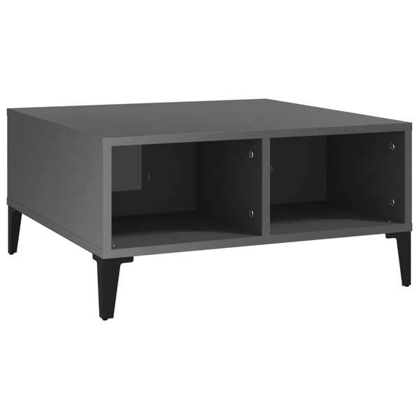 VidaXL холна маса от ПДЧ висок гланц 60 x 60 x 30 см 805994, сива