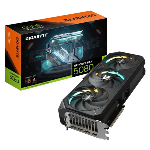 Karta graficzna Gigabyte GIGABYTE VGA NVIDIA GeForce RTX 5080 GAMING 16G, 16G GDDR7, 3xDP, 1xHDMI