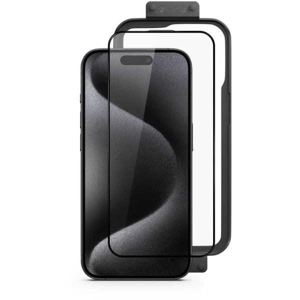 UNUM SapphireShield 3D iPhone 15 Plus/16 Plus üvegfólia + telepítőkeret