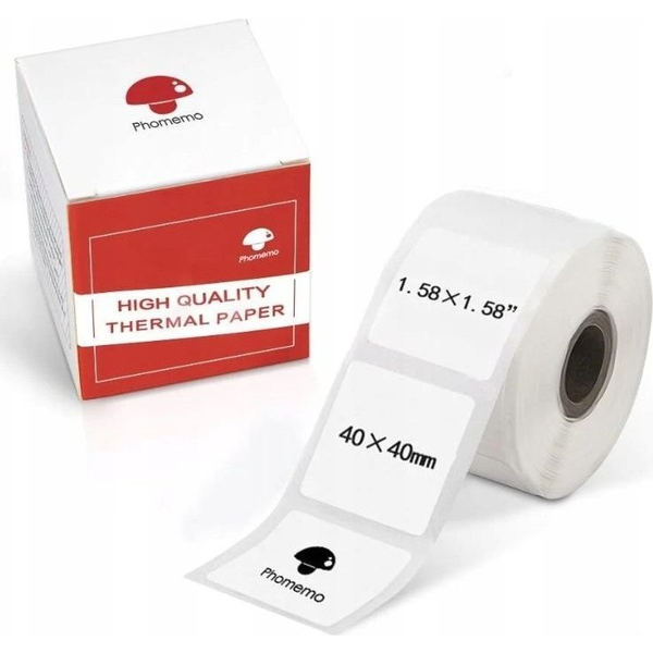 Phomemo Papier Przylepny Naklejki 40x40mm 180x Etykieta Phomemo M110 M120 M200 M220 M221 / XP-4040-180