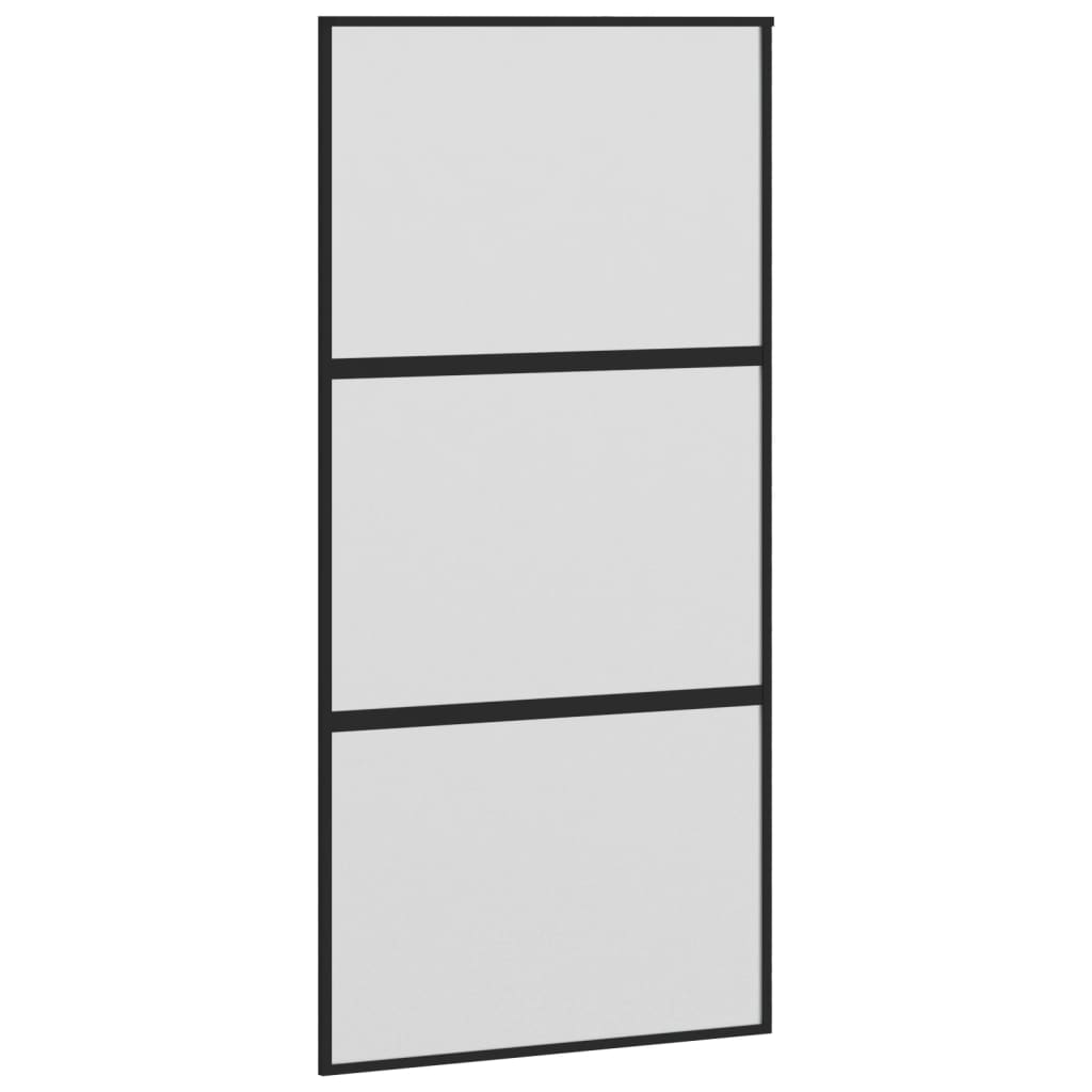 fekete edzett üveg és alumínium tolóajtó 102,5 x 205 cm (155200)