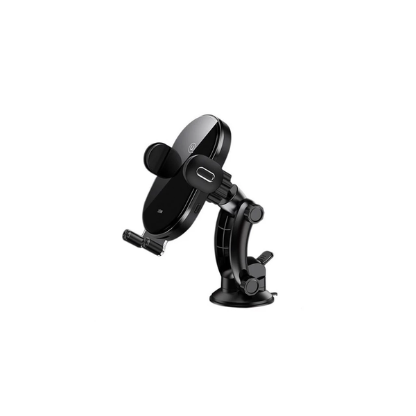 Usams autós tartó (műszerfalra, tapadókorongos, automata, 15W, wireless, 4.7-6.5" méret) FEKETE (CD131ZJ01)