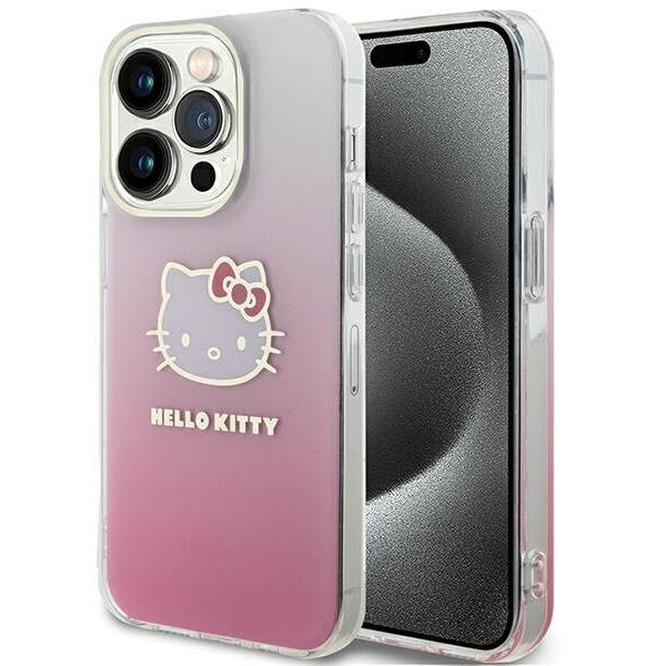 Hello Kitty IML Gradient Electrop Kitty Head iPhone 13 Pro telefon tok - Pink