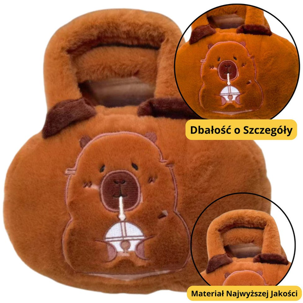 Capybara Plüss Táska Csészével Barna 20 cm 22443