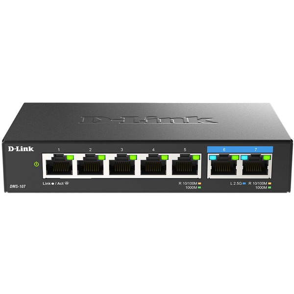 D-Link DMS-107/E switch-uri Fara management Gigabit Ethernet (10/100/1000) Negru