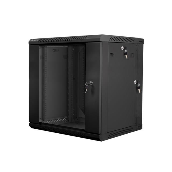 Lanberg 19" Fali rack szekrény 12U 600x600mm - Fekete