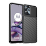 Szilikon telefonvédő (ütésállóság, csíkos, dombor minta) FEKETE Motorola Moto G23 (XT-2333) / Moto G13 (XT-2331) "Gigapack csomagolás" (GP-136734)