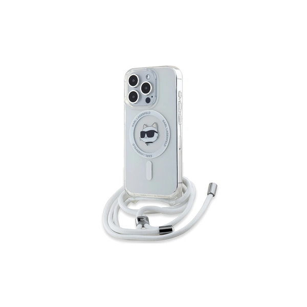 Karl Lagerfeld KLHMP13XHCCHNT iPhone 13 Pro Max 6.7" készülékhez keménytok átlátszó IML Choupette Head & Cord M