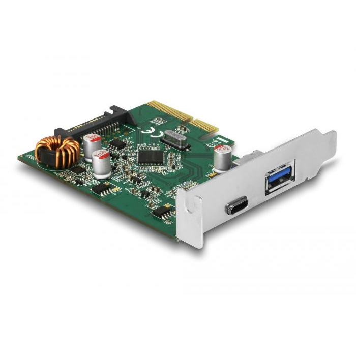 DeLock 1x USB Type-C 1x USB Type-A port bővítő kártya PCIe (90299) (delock90299)