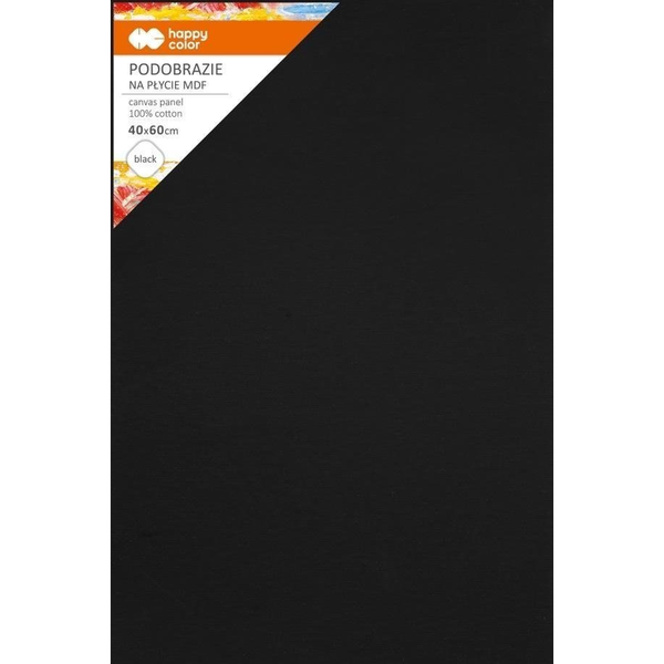  GDD Podobrazie bawełniane 40x60cm czarne HAPPY COLOR