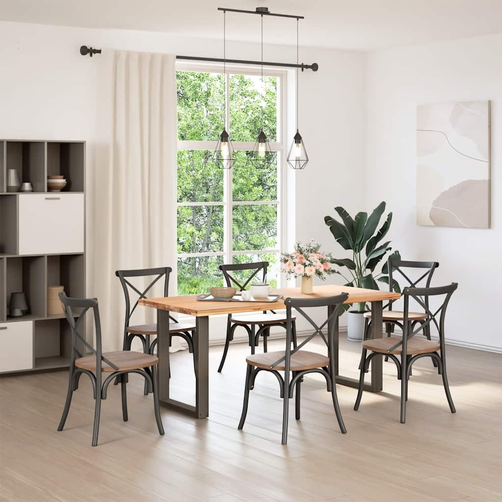 Étkezőasztal lábak U-alakú 2 db Natúr acél 70x(72-73) cm Acél (4013187 VidaXL)