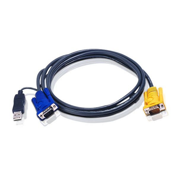 ATEN KVM Kábel USB, 3 az 1-ben SPHD és beépített PS/2 - USB konverter,   5m - 2L-5205UP