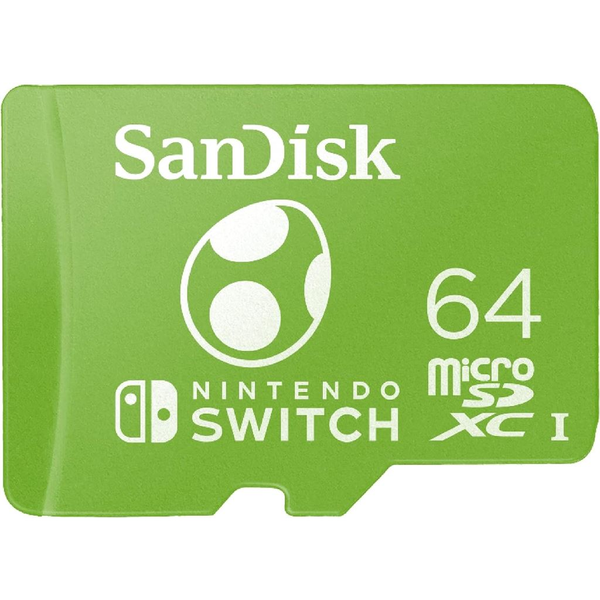 Card de memorie, Sandisk, 64GB, microSDXC, Clasa 10, UHS-I pentru Nintendo Switch Yosi Edition