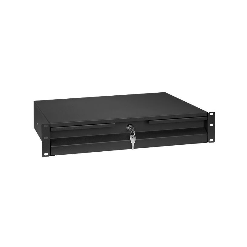 Stalflex rack szekrény fiók 2U 19" fekete (RD19-2U-B) (RD19-2U-B)