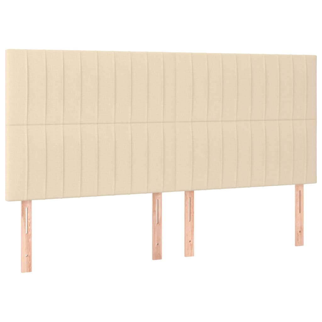 4 db krémszínű szövet fejtámla 100x5x78/88 cm (3116597)