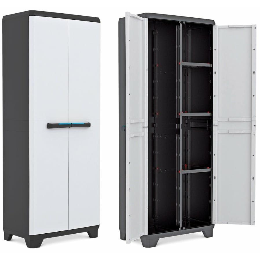 KIS Linear Tároló Szekrény - Multifunkciós, Műanyag, Fekete/ Fehér (242872)