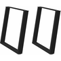 2 db fekete acél étkezőasztal lábak U-alakú 70x(72-73) cm
