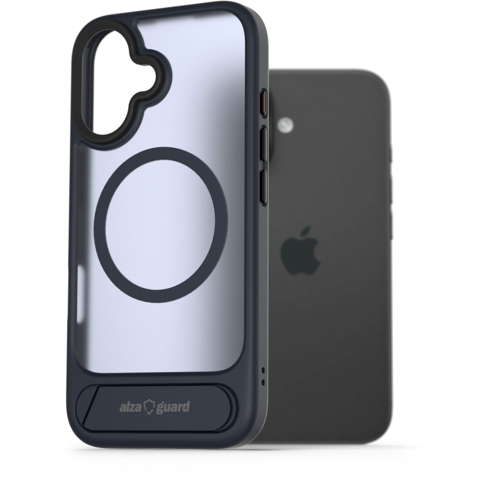 AlzaGuard Matte Case with Stand Compatible with MagSafe for iPhone 16 sötétkék tok (AGD-PCH000111D)