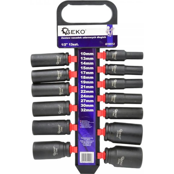  Geko ZESTAW NASADEK UDAROWYCH DŁUGICH 1/2" 13SZT.(5) G10512 GEKO