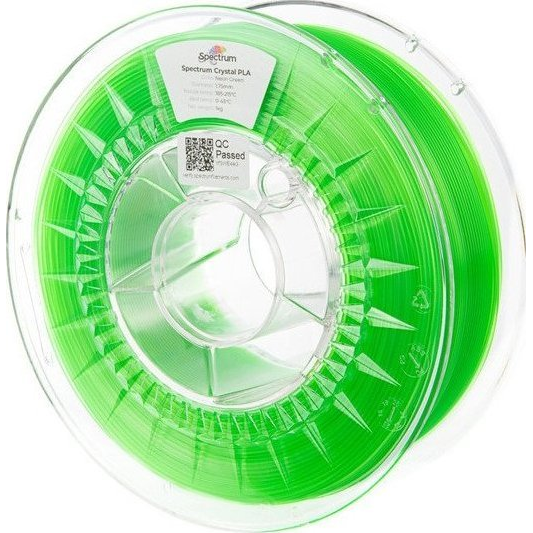 Spectrum Filaments 80888 PLA Crystal 3D nyomtatószál PLA műanyag Megnövelt extrudálási sebesség 1.75 mm 1000 g Neonzöld 1 db (80888)