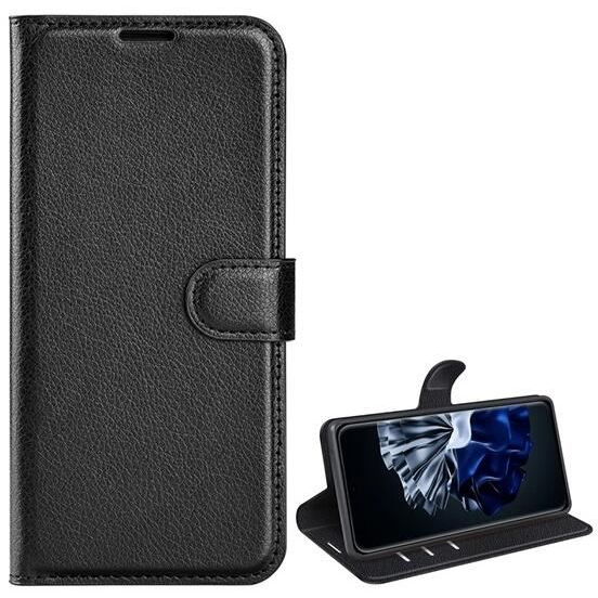 Gigapack Huawei P60 Pro bőr hatású prémium fliptok fekete (GP-141175) (GP-141175)