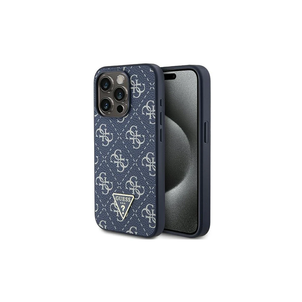 Guess GUHCP15LPG4GPB iPhone 15 Pro 6.1 készülékhez kemény tok 4G Triangle Metal Logo kék