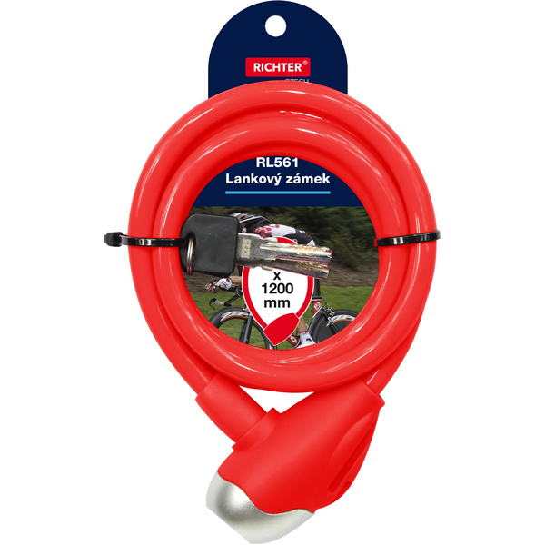 Richter cseh RL.561.10x1200.CRV kábelzár, piros