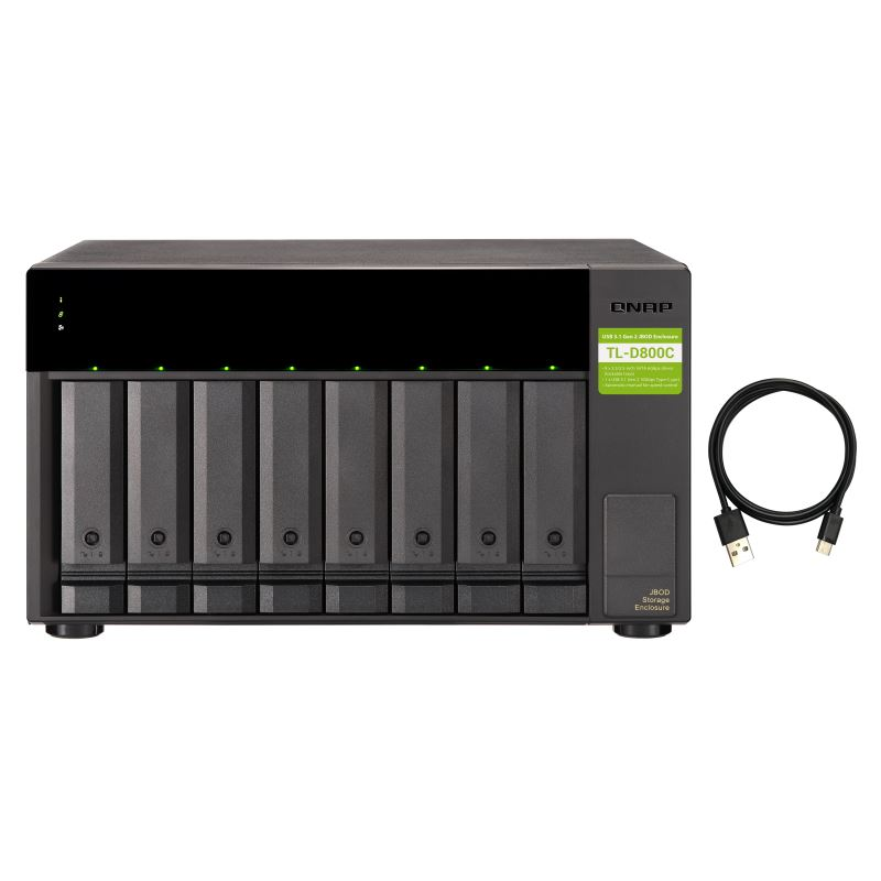 QNAP TL-D800C tárolóegység burkolat HDD/SSD ház Fekete, Szürke 2.5/3.5" (TL-D800C)