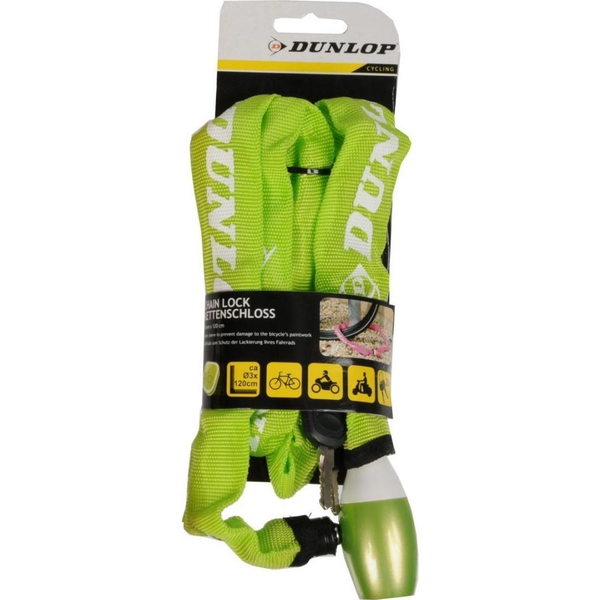 KERÉKPÁRZÁR DUNLOP LÁNCOS ZÁR, 120 CM HOSSZÚ