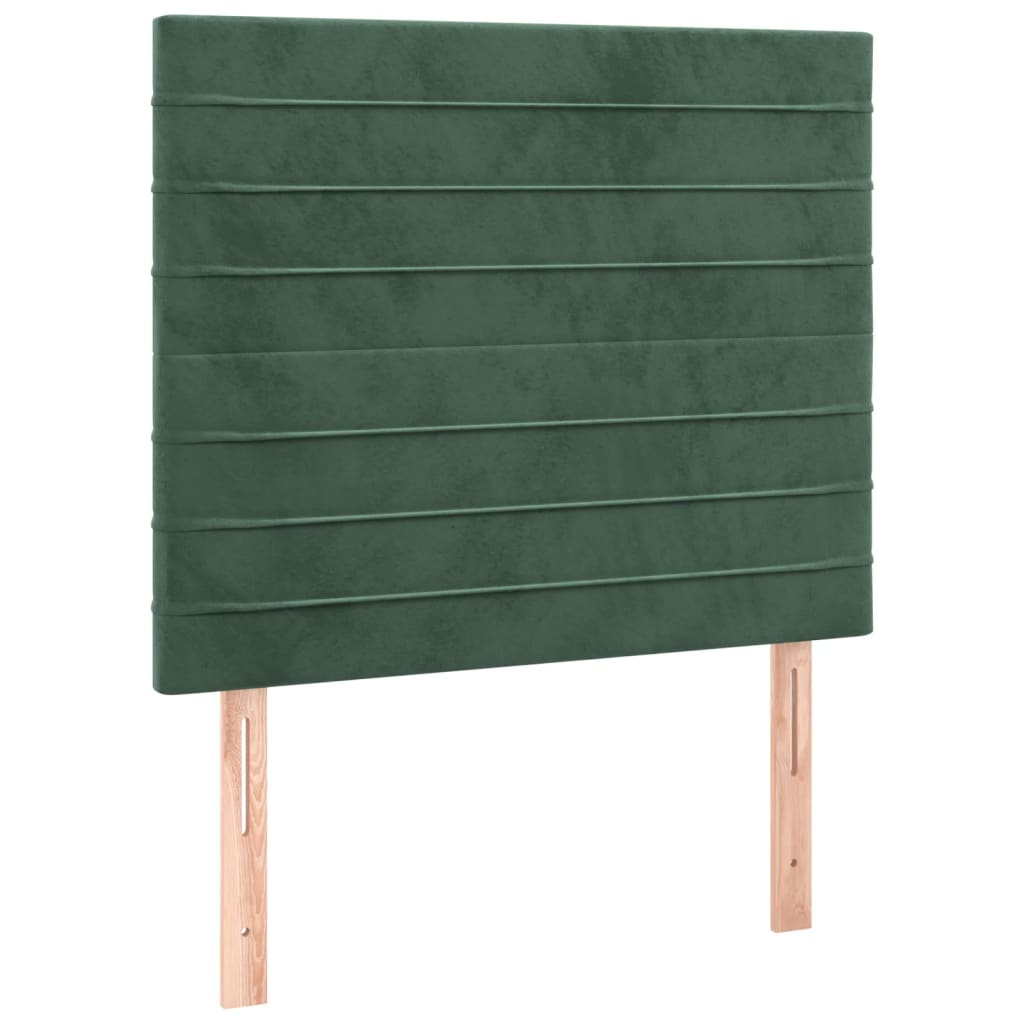 2 db sötétzöld bársony fejtámla 80 x 5 x 78/88 cm (3116505)