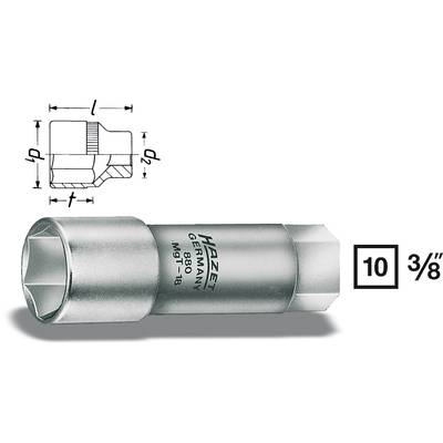 Gyertya dugókulcs krova betét 18 mm 3/8" (10 mm), 62 mm hosszú Hazet 880MGT-18 (880MGT-18)