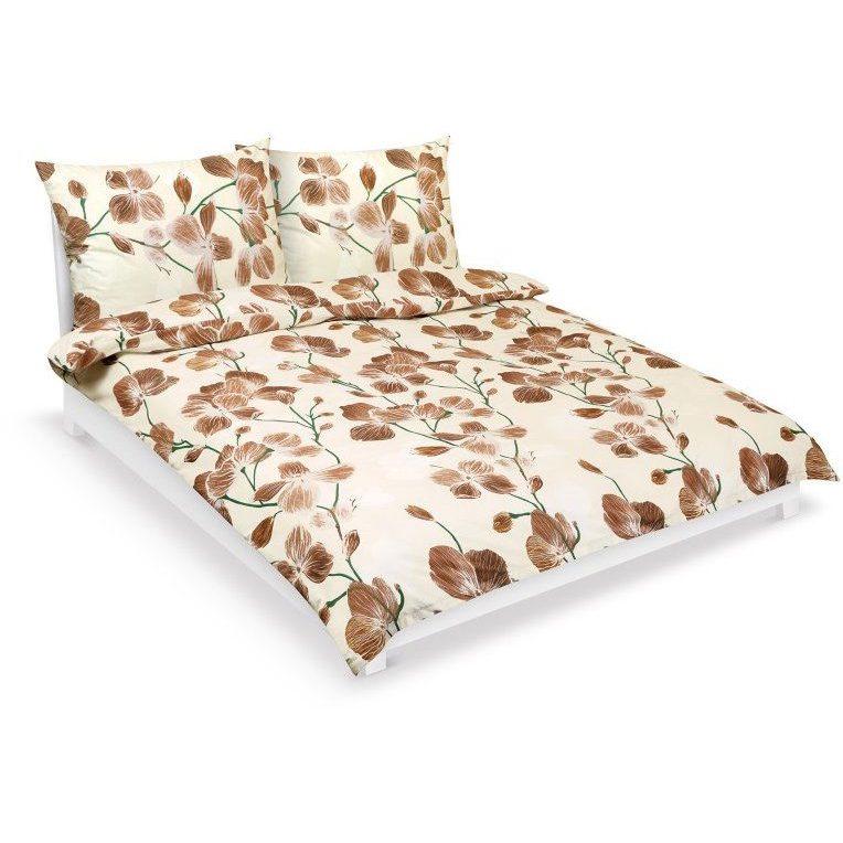 Bellatex Linen cotton F 90/321 beige garden 220 × 200, 2 pcs 70 × 90 (12304)