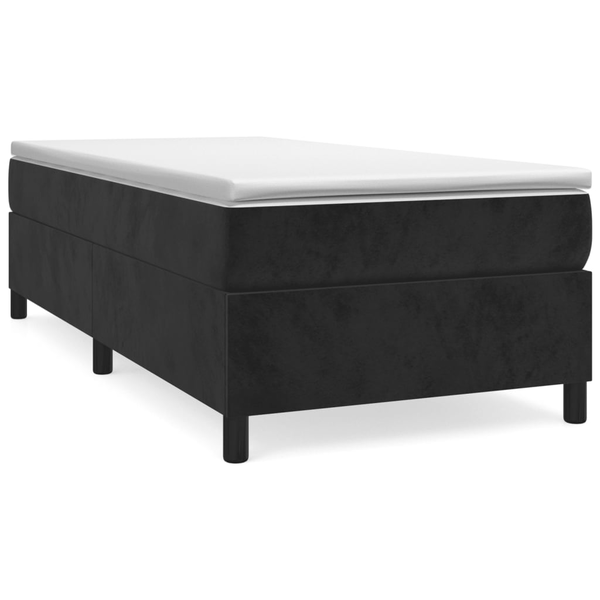 Cadru de pat box spring, negru, 90x190 cm, catifea
