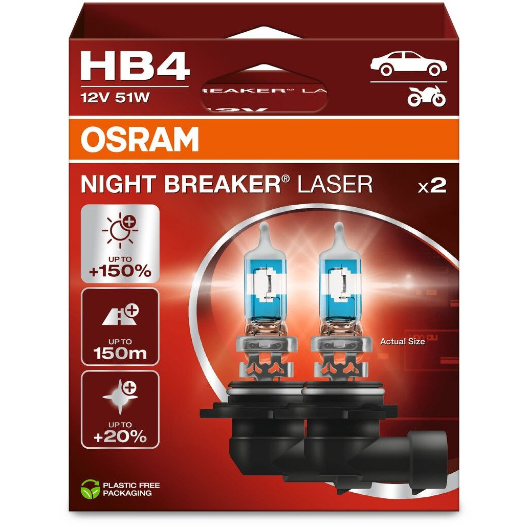 OSRAM 9006NL-2HB Halogén fényforrás Night Breaker® Laser Next Generation HB4 51 W 12 V (38290342)