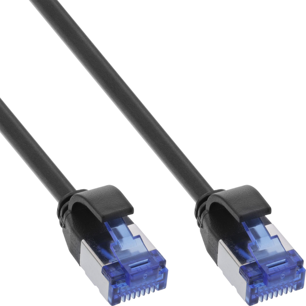  InLine InLine® Patch cable slim, Cat.6A, S/FTP, TPE (LSZH) flexible, PoE, black, 15m