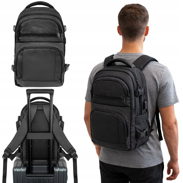 Wozinsky Plecak Wozinsky WPW-20L z kieszenią na laptopa podróżny 40x20x25 cm do luku bagażowego - czarny
