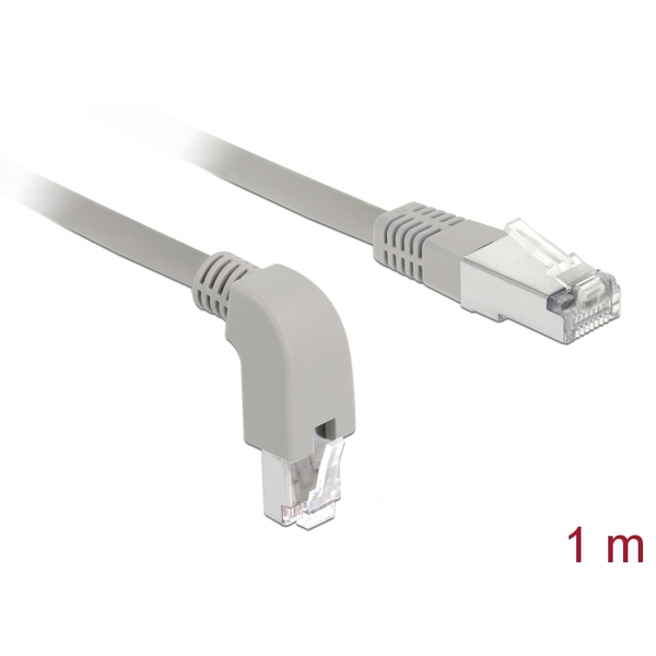 Sieťový kábel RJ45 Cat.6 S/FTP zahnutý nadol / rovný 1 m Delock 85865