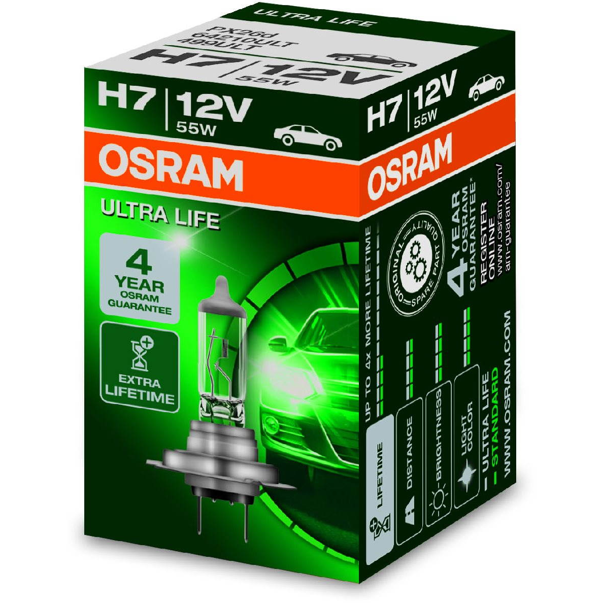 OSRAM Ultra Life H7 55W PX26d autó izzó (64210ULT)