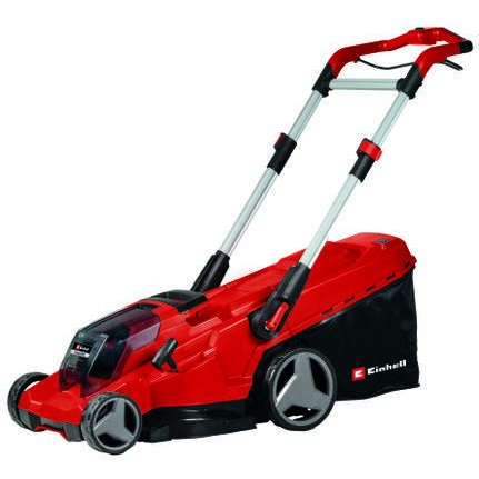 Електрическа косачка за трева Einhell PXC RASARRO 36/42 (2x4.0Ah), Безчетков мотор, Ширина на рязане 42 см, Нива на рязане в 6 стъпки (25-75 мм), Кош за събиране 50 л, Включва 2 4.0 Ah батерии и зарядно устройство X-Twincharger 3A