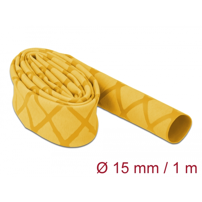 Delock Zsugorcső X-mintás nem csúszós 1 m x 15 mm sárga (19592) (19592)