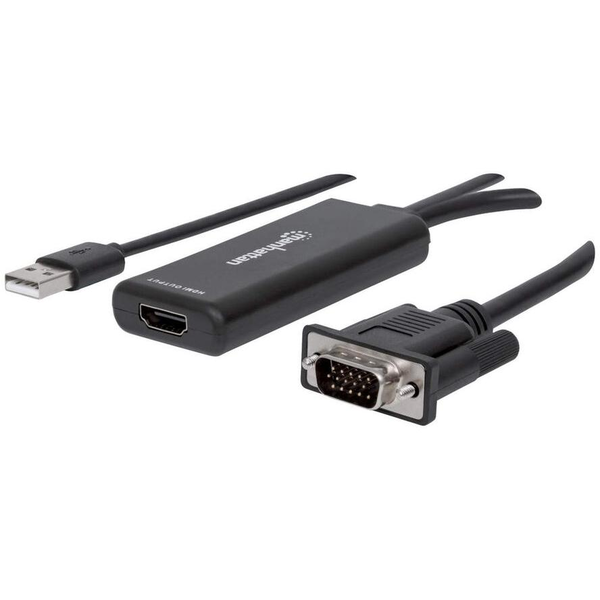 Manhattan 152426 Videokabel-Adapter 1 m USB Type-A + VGA (D-Sub) Schwarz