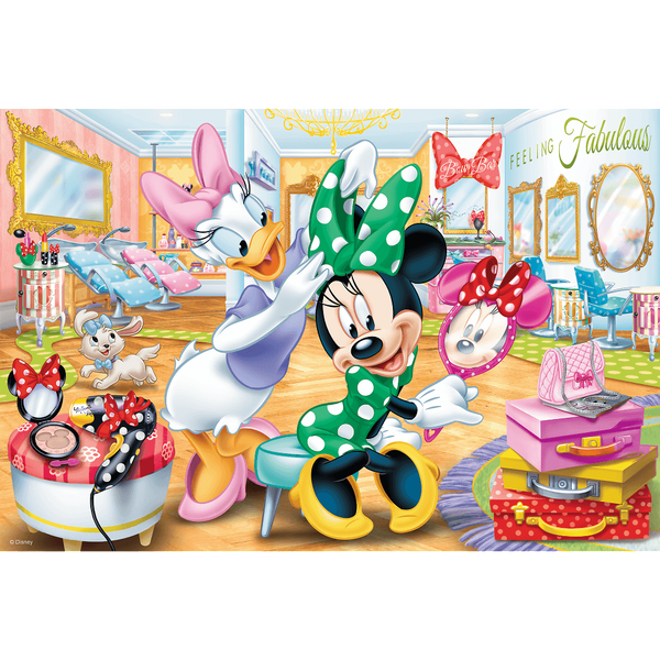 Puzzle Trefl Minnie Mouse 100 dílků PUZZLE MINNIE V KOSMETICKÉM SALONU 100