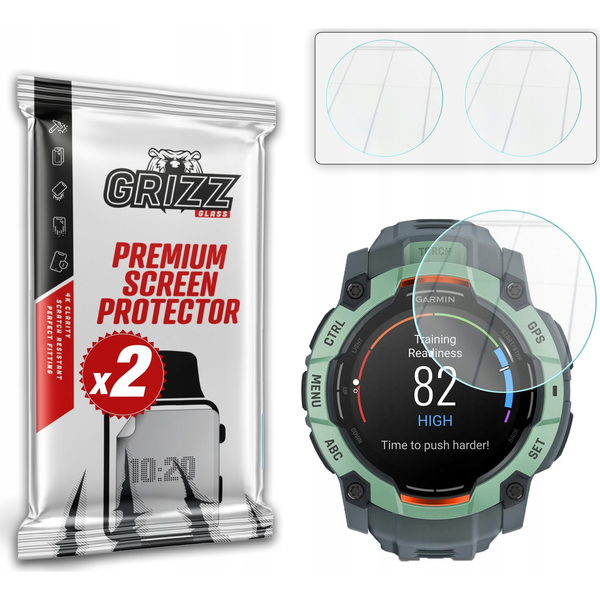 Szkło hybrydowe GrizzGlass HybridGlass do Garmin Instinct 3 50mm